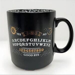 Halloween Mug Ouija Board Coffee Sun Moon‎ Spirit Black & Gold 4.5” Tea Cup